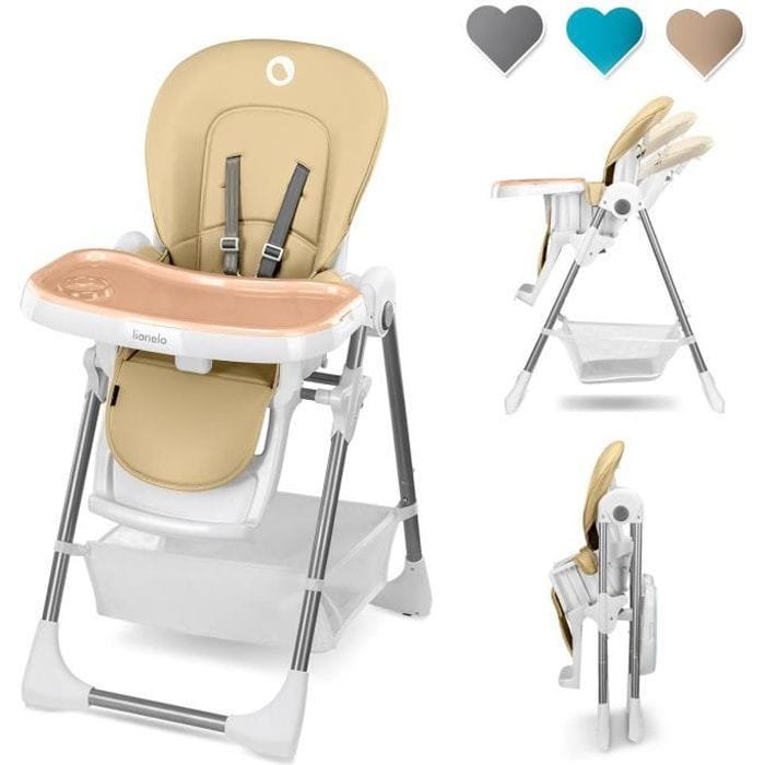 Chaise haute pour bebe-beige- lionelo